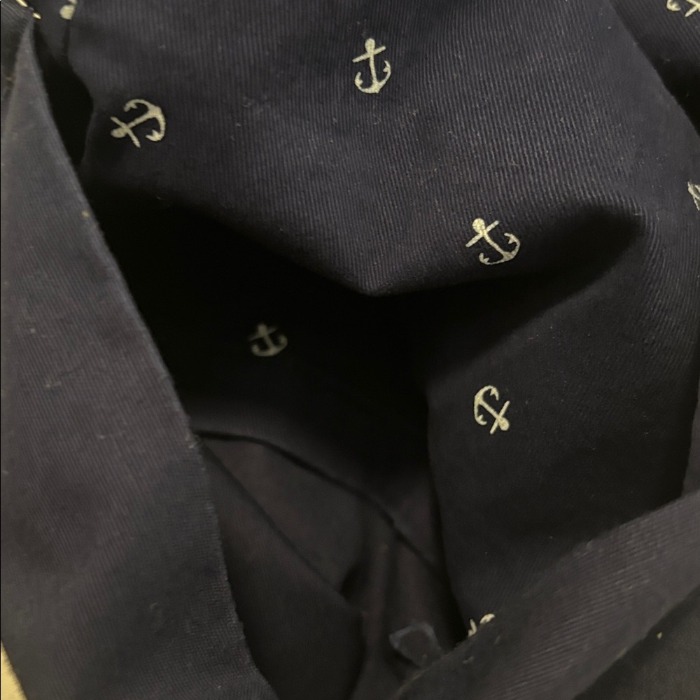 Tommy Hilfiger Dark Blue Anchor Chino Cuffed Pants SZ 12 casual cotton nautical - Picture 7 of 12